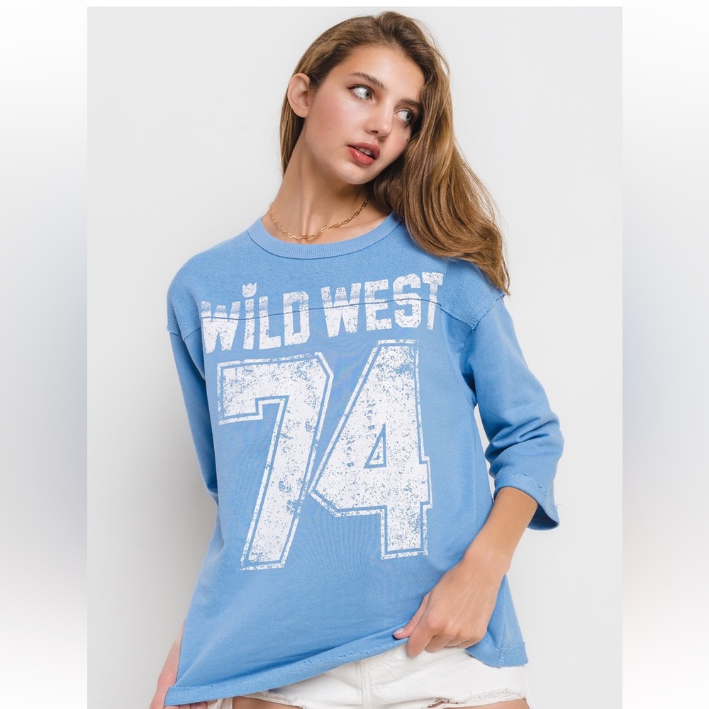 25 Contrast Wild West Graphic Knit Top